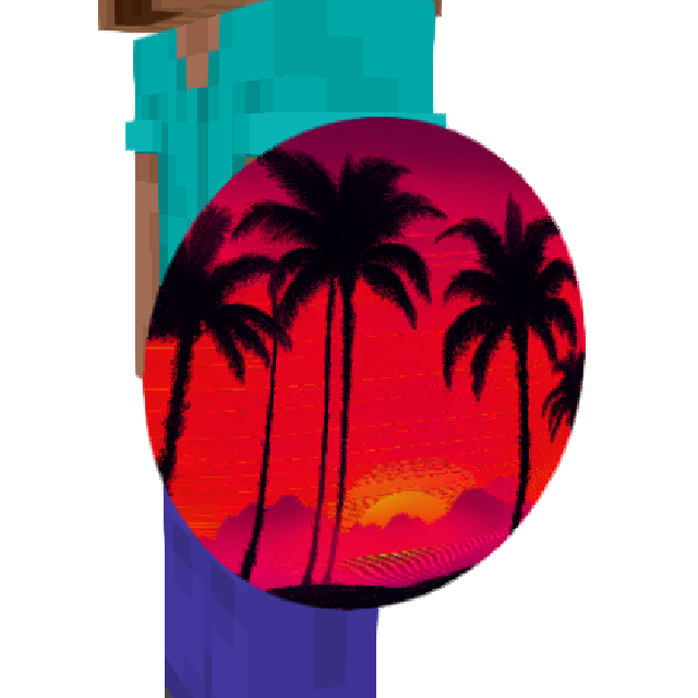 Retro Sunset Shield